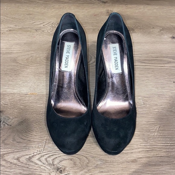 Steve Madden Caryssa Black Suede Heels Size 7.5 - Picture 4 of 5